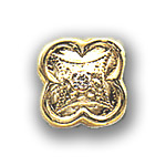 AC158 14K CLOVER SHAPED SLIDE WITH ROUND DIAMOND 